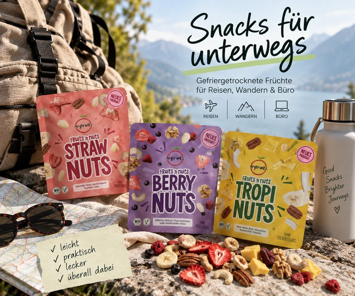 Snacks für unterwegs: Die besten gefriergetrockneten Früchte für Wandern, Reisen & Büro