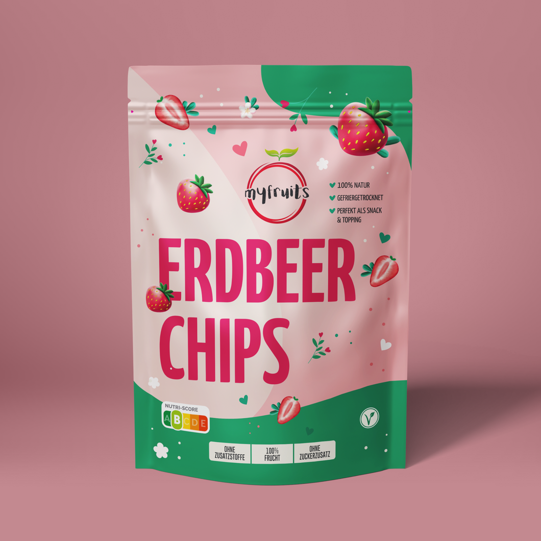 Erdbeerchips, gefriergetrocknet