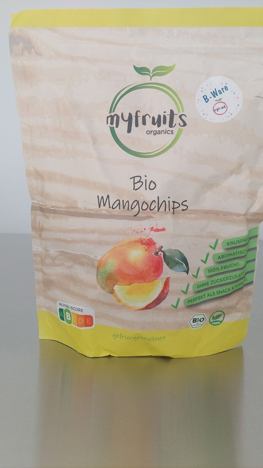 B-Ware Gefriergetrocknete Bio Mangochips 300g (Kleine Stücke und nicht mehr knusprig).