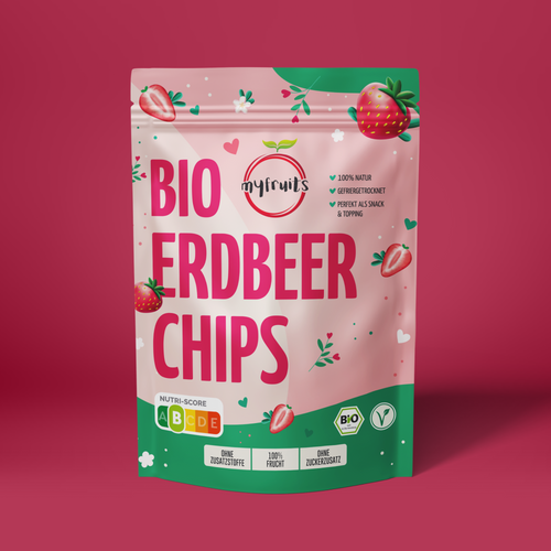 Erdbeerchips, Bio, gefriergetrocknet