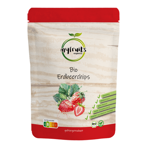 Erdbeerchips, Bio, gefriergetrocknet, B-Ware