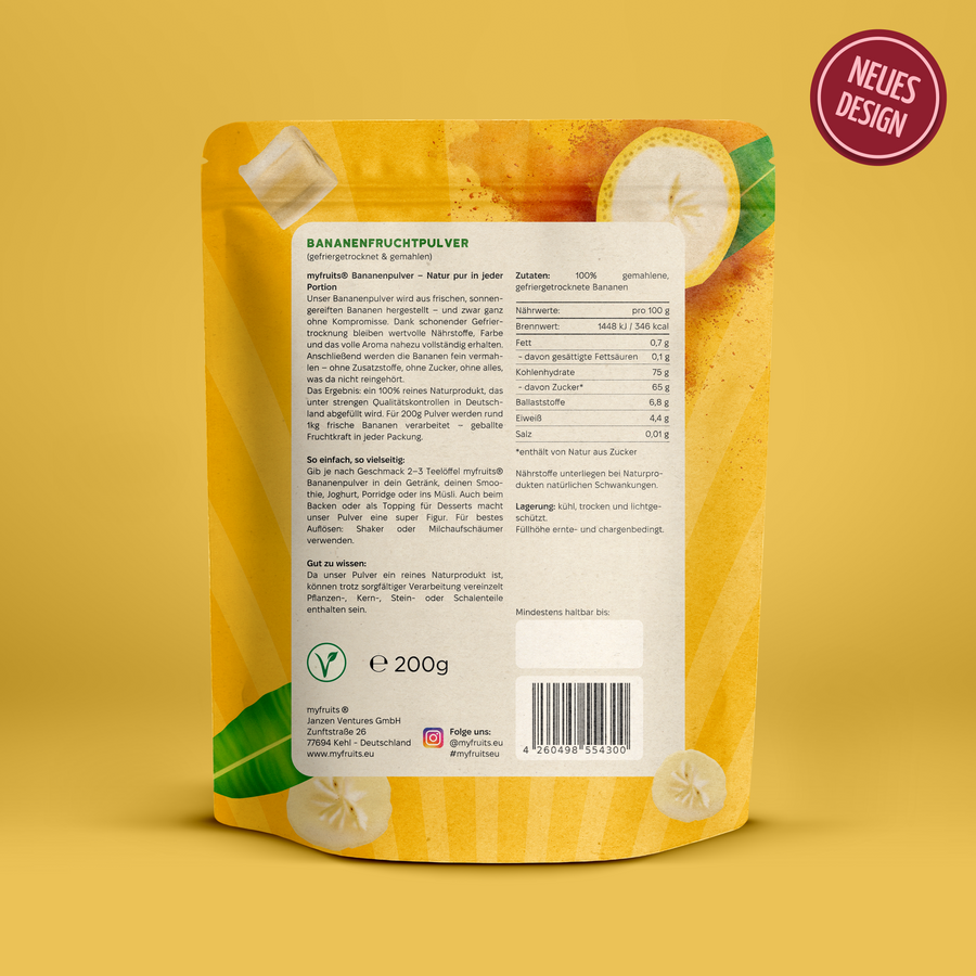 Bananen Fruchtpulver.