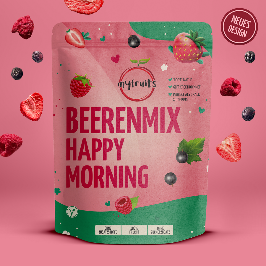 Gefriergetrockneter Beeren-Mix - Happy Morning, B-Ware.