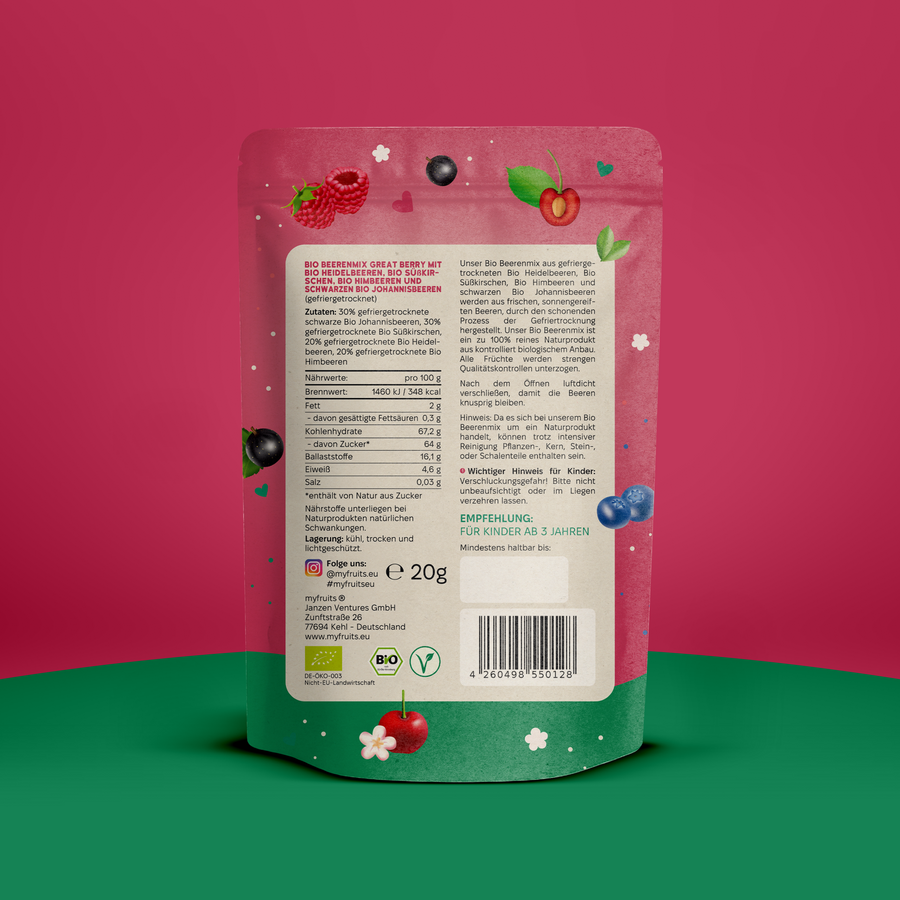 Gefriergetrockneter Bio Beerenmix – Great Berry.