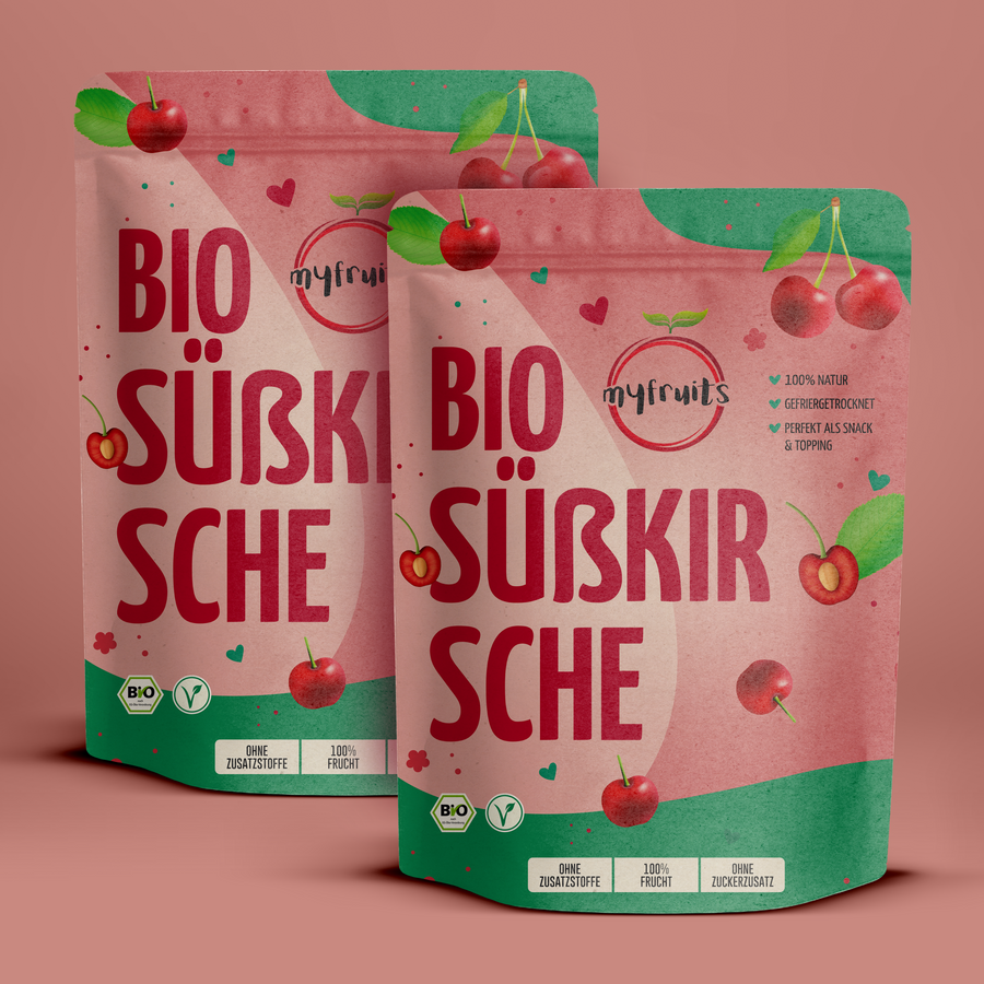 Gefriergetrocknete Bio Süßkirschen.