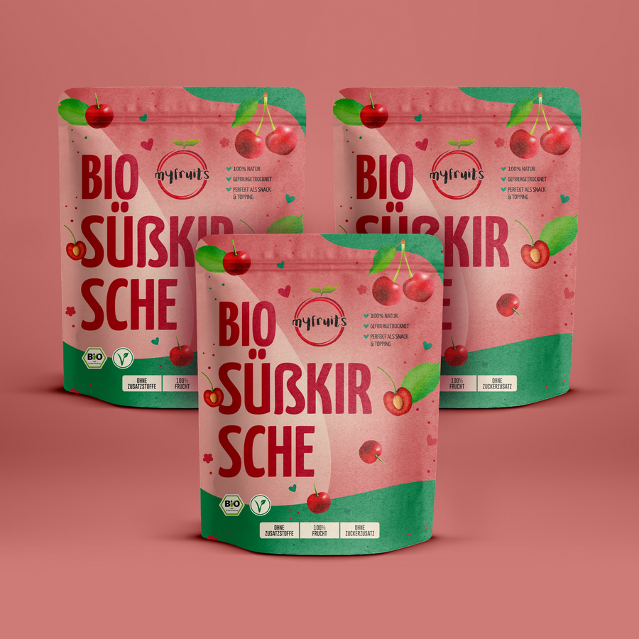 Gefriergetrocknete Bio Süßkirschen.