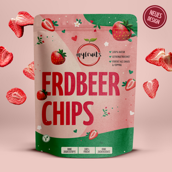 Gefriergetrocknete Erdbeerchips.