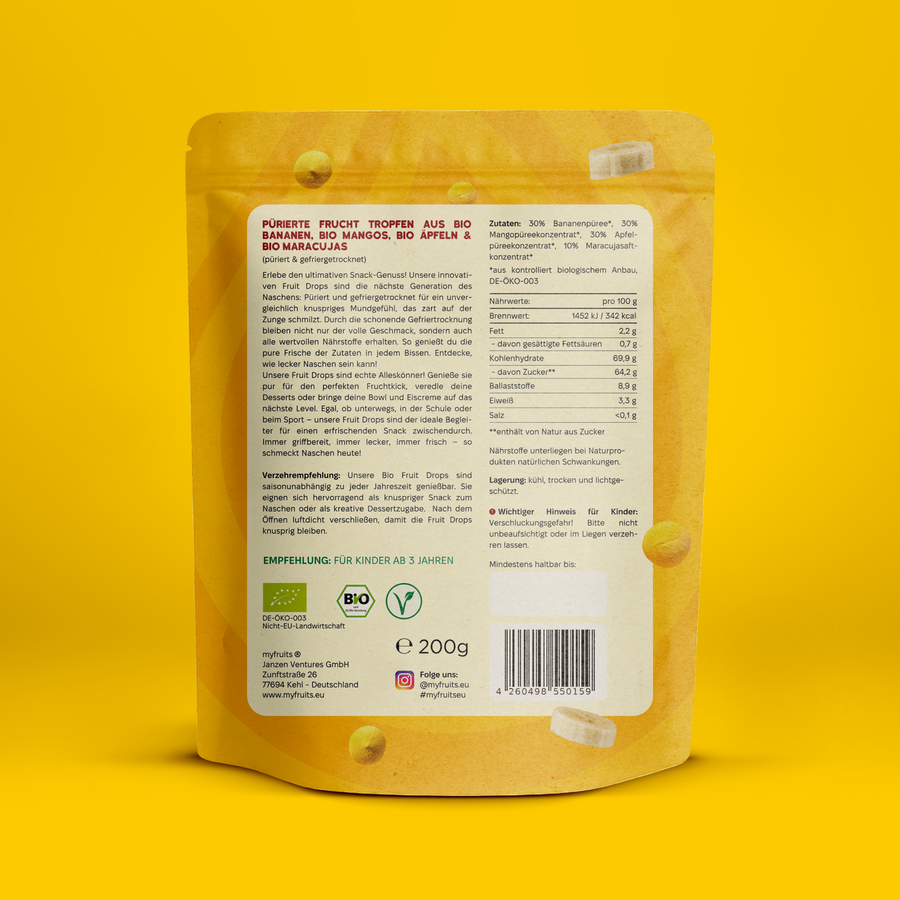Bio Fruit Drops - Mango Banane Maracuja.