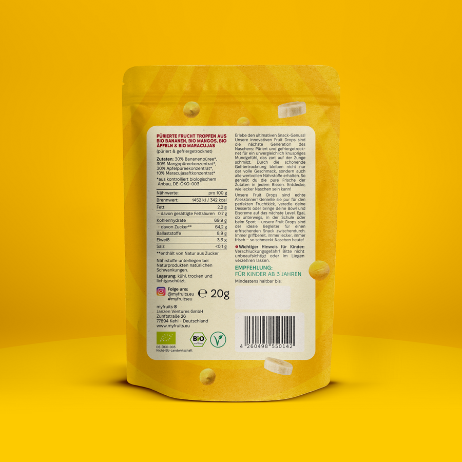 Bio Fruit Drops - Mango Banane Maracuja.