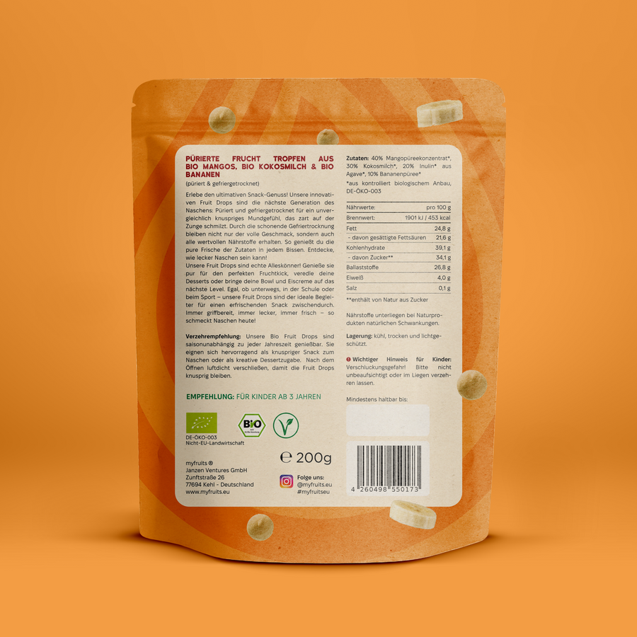 Bio Fruit Drops - Mango Kokos Banane.