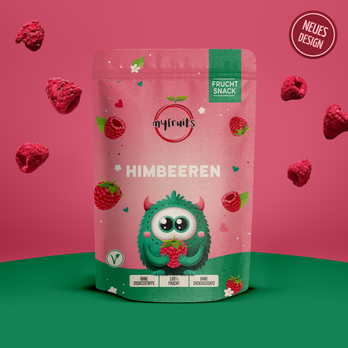 Gefriergetrocknete Himbeeren.