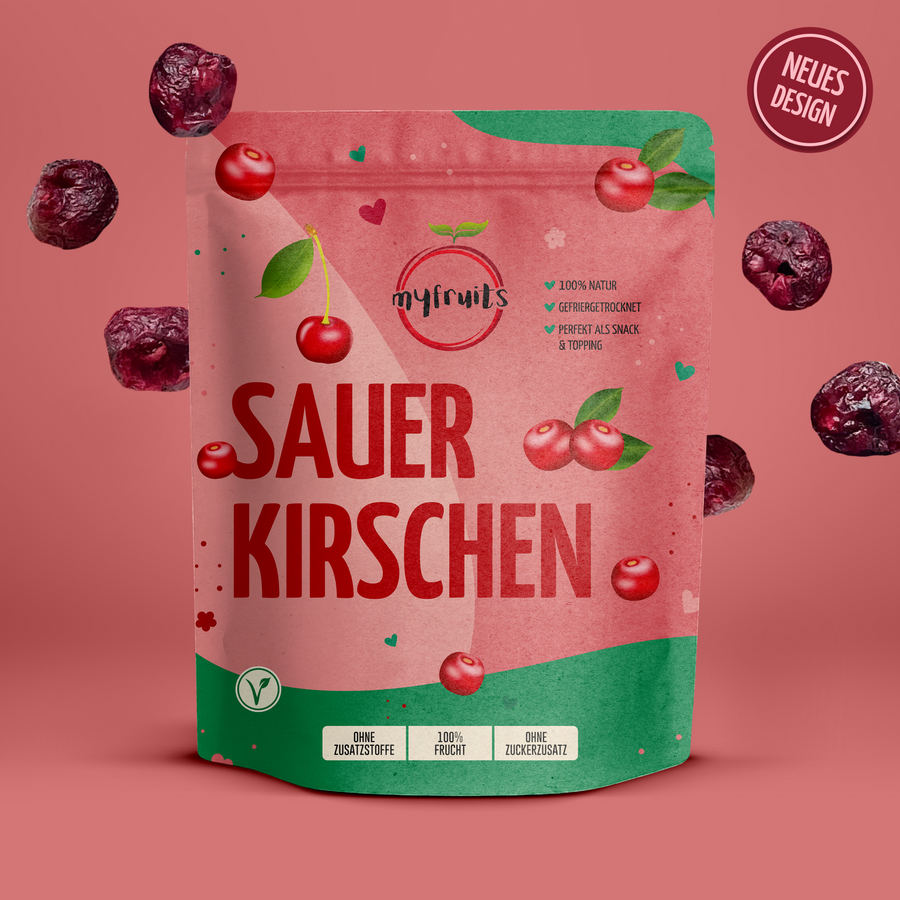 Gefriergetrocknete Sauerkirschen.