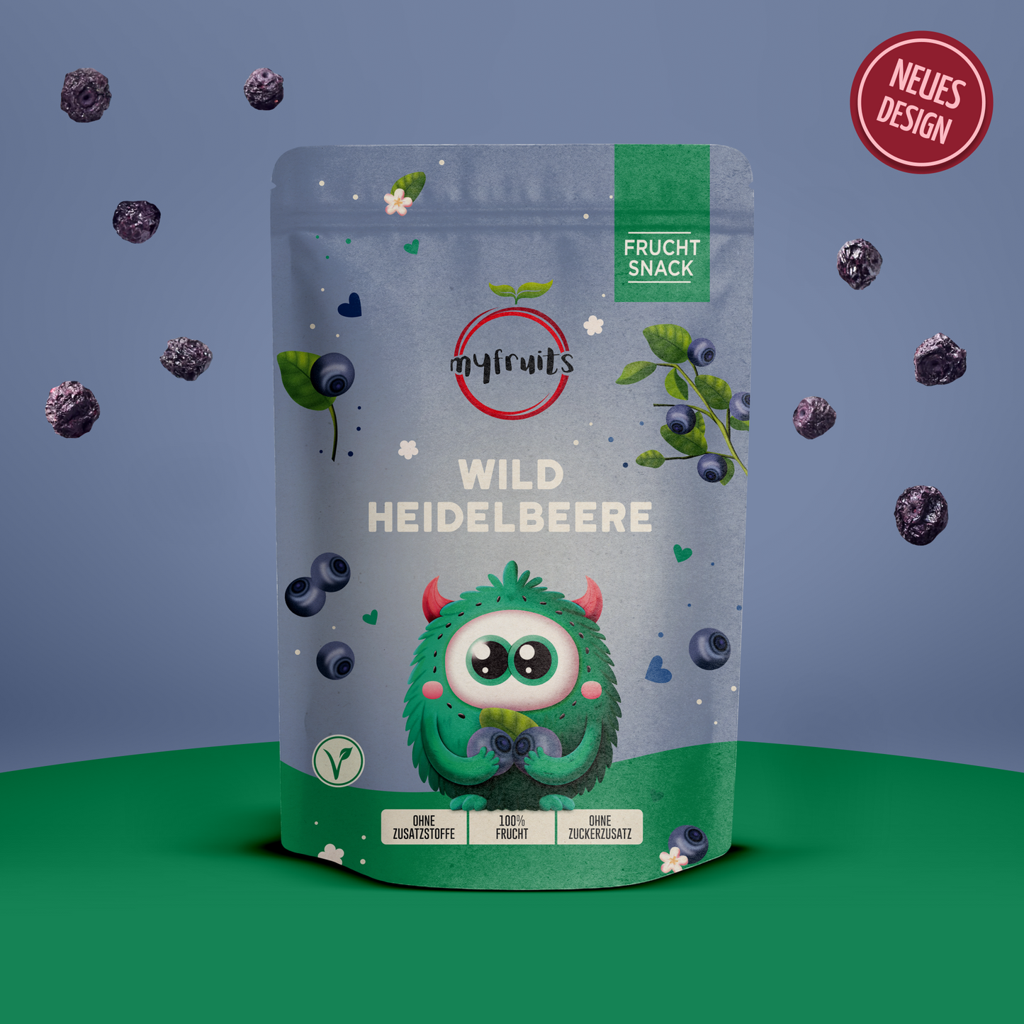Gefriergetrocknete Wildheidelbeeren.