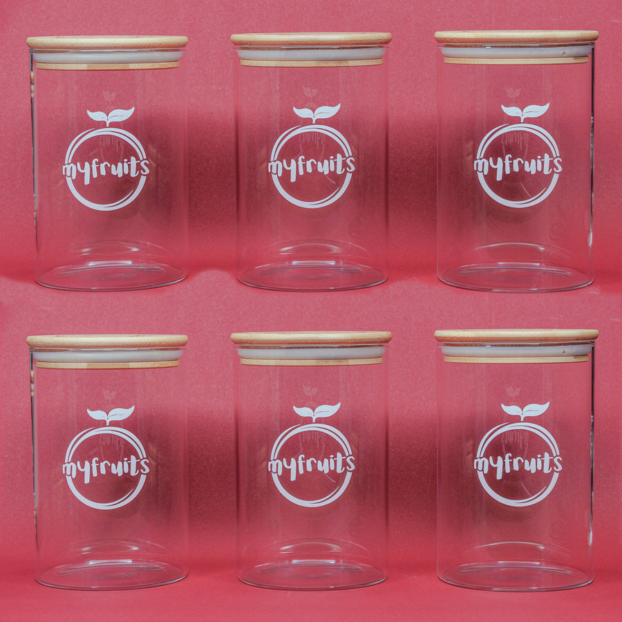 Vorratsglas mit Bambusdeckel 1000ml.