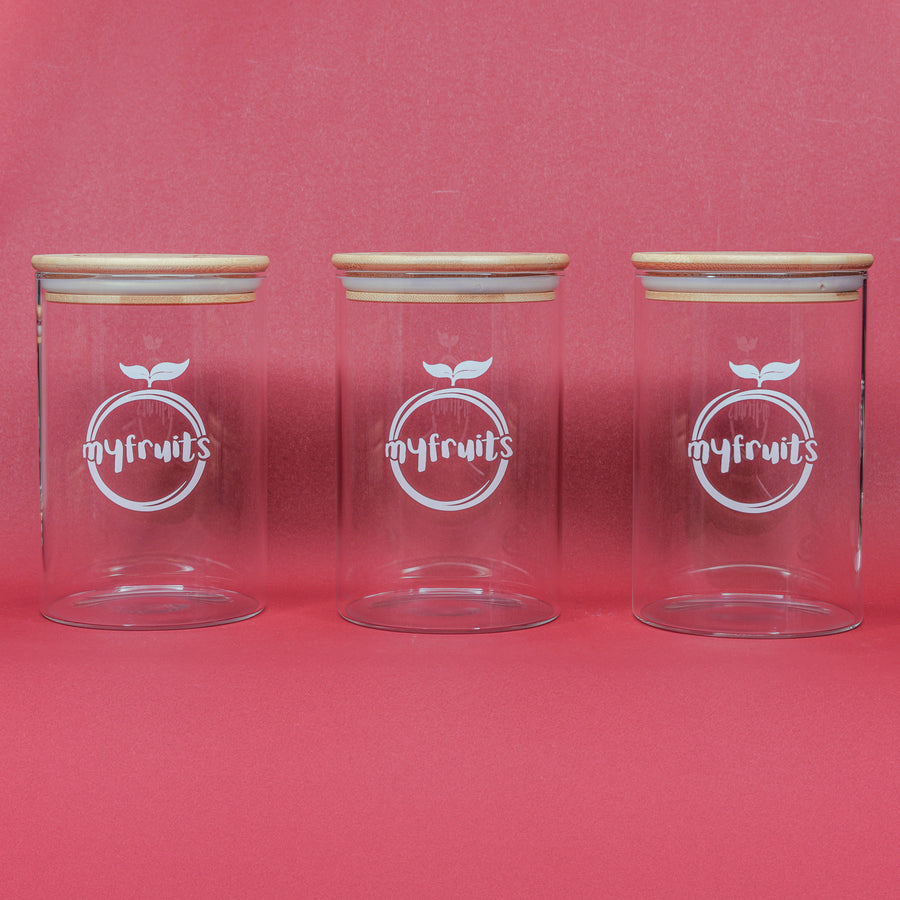 Vorratsglas mit Bambusdeckel 1000ml.