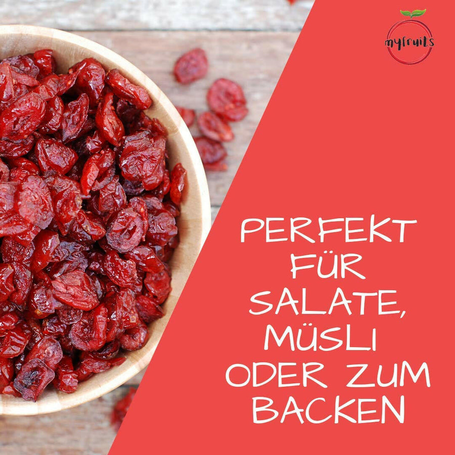 Cranberries mit Ananassaft.