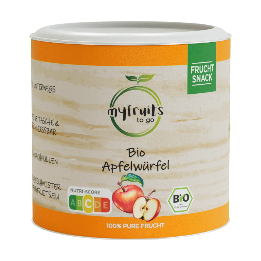 Apfelwürfel, Bio, getrocknet.